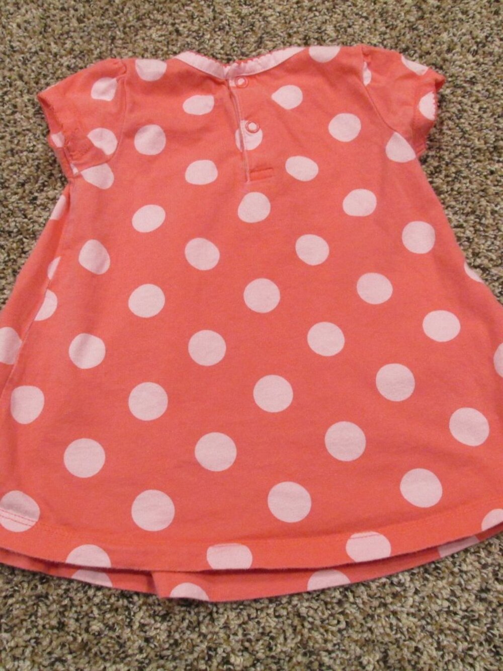 Child of‎ Mine Carters Dress Infant Girls 6-9M Pink Polka Dot Cupcake Cap Sleeve - Picture 4 of 5